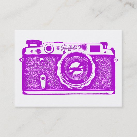 Carte De Visite Caméra russe - violet sur blanc (Devant)
