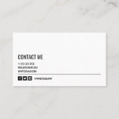 Carte De Visite Camera Shutter Logo Minimaliste photographe (Dos)