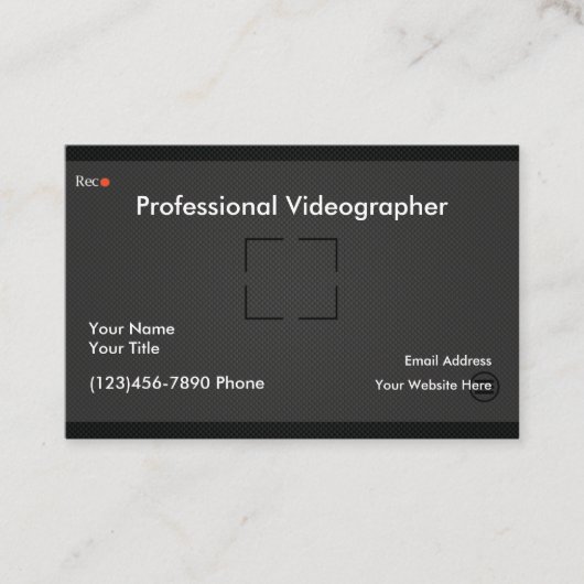 Carte De Visite Caméraman professionnel (Devant)