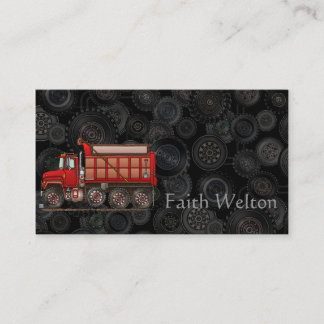 Carte De Visite Camion à benne basculante mignon de gravier