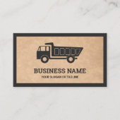 Carte De Visite Camion à benne Construction de Kraft rustique (Devant)