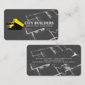 Carte De Visite Camion à benne Logo Construction | Plan (Devant / Derrière)