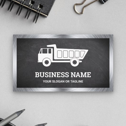 Carte De Visite Camion à benne pour la construction de tableau noi