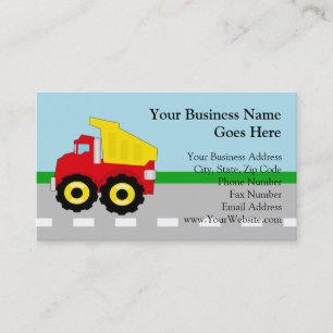 Carte De Visite Camion à benne pour la construction pour enfants