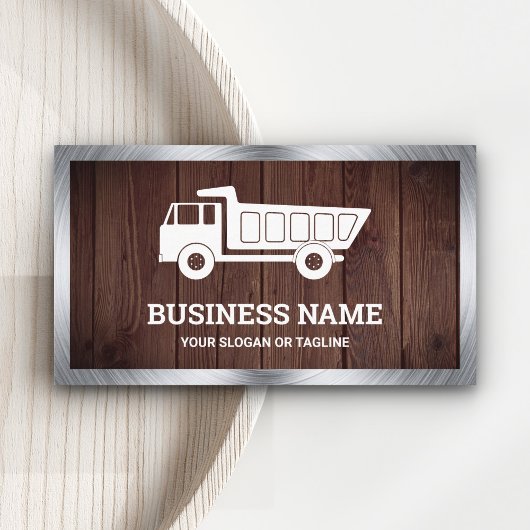 Carte De Visite Camion à benne pour le transport de constructions