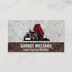 Carte De Visite Camion à benne rouge   Béton et Terre