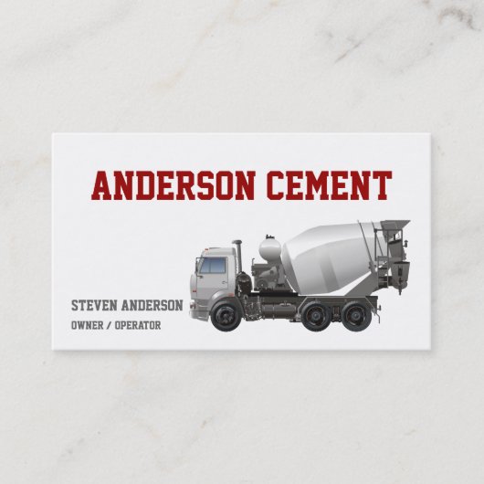 Carte De Visite Camion à ciment (Devant)