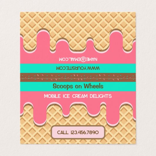 Carte De Visite Camion à glace (Extérieur déplié)