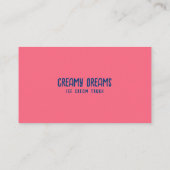 Carte De Visite Camion à glace rose et bleu rétro en mouvement (Dos)