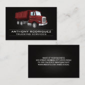 Carte De Visite Camion à vidange rouge | Véhicule de construction (Devant / Derrière)