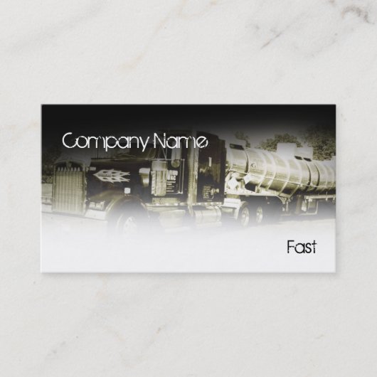 Carte De Visite camion blanc dans le noir (Devant)