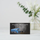 Carte De Visite Camion bleu | 18 Routeur | Site de construction (Debout devant)