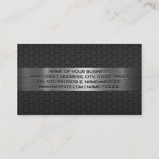 Carte De Visite Camion bleu | Arrière - plan en acier au carbone (Dos)