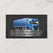 Carte De Visite Camion bleu | Arrière - plan en acier au carbone (Devant)