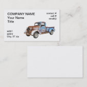 Carte De Visite camion bleu rouillé (Devant / Derrière)