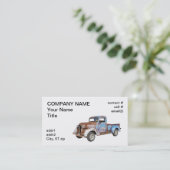 Carte De Visite camion bleu rouillé (Debout devant)