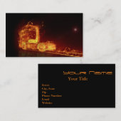 Carte De Visite Camion brûlant rouge en flammes du feu (Devant / Derrière)