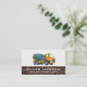 Carte De Visite Camion ciment | Construction de collier bleu (Debout devant)