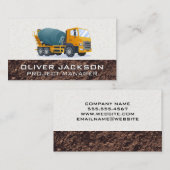 Carte De Visite Camion ciment | Construction de collier bleu (Devant / Derrière)