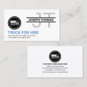 Carte De Visite Camion d'argent monogramme professionnel simple (Devant / Derrière)