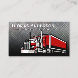Carte De Visite Camion de chantier   Gros camion rouge
