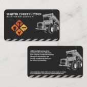 Carte De Visite Camion de chantier | Outils à main (Devant / Derrière)
