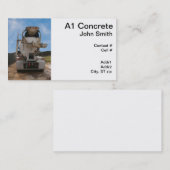 Carte De Visite Camion de ciment au chantier de construction (Devant / Derrière)