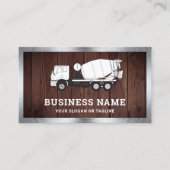 Carte De Visite Camion de ciment en béton de bois rustique (Devant)