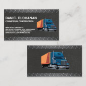 Carte De Visite Camion de construction | Acier métallique (Devant / Derrière)