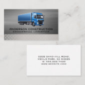 Carte De Visite Camion de construction | Acier métallique (Devant / Derrière)