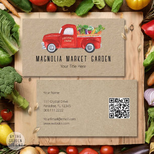 Carte De Visite Camion de ferme biologique légumes marché de produ