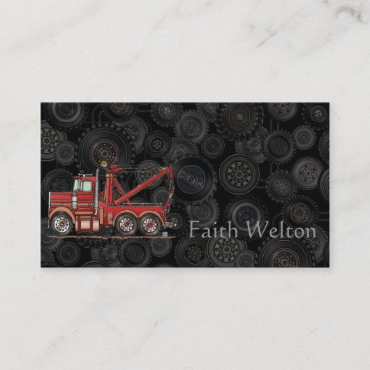 Carte De Visite Camion de naufrageur mignon (Devant)