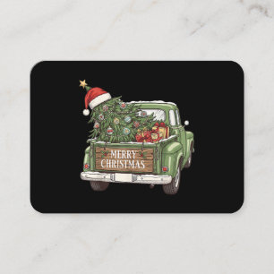 Carte De Visite Camion de Noël Vintage Joyeux Noël Hommes Femmes