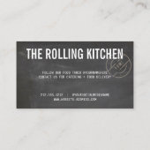 Carte De Visite Camion de Nourriture Rustique Tableau Noir (Dos)