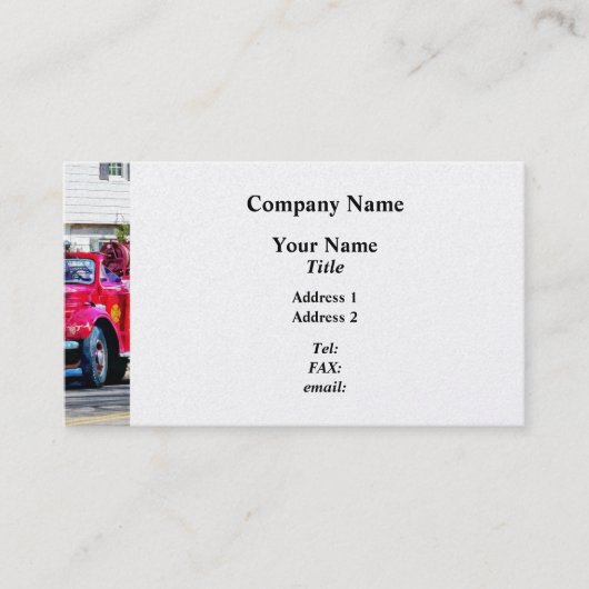 Carte De Visite Camion de pompiers à l'ancienne (Devant)