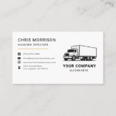Carte De Visite Camion de services de déblaiement (Devant)