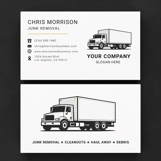 Carte De Visite Camion de services de retrait de déchets