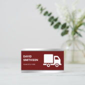 Carte De Visite Camion de transport de marchandises Dark Red Logis (Debout devant)