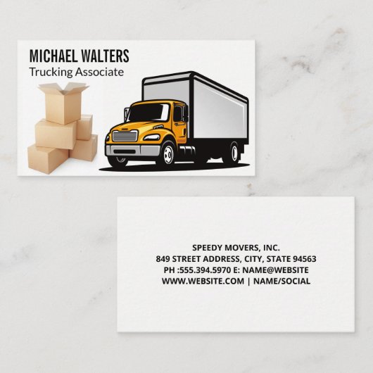 Carte De Visite Camion de transport | Déplacements | Coffret (Devant / Derrière)