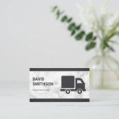 Carte De Visite Camion de transport Marbre blanc Logistique (Debout devant)
