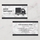 Carte De Visite Camion de transport Marbre blanc Logistique (Devant / Derrière)