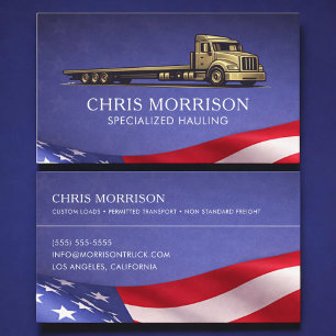 Carte De Visite Camion de transport spécialisé patriotique