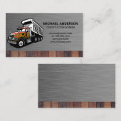 Carte De Visite Camion de travail | Acier | Bois (Devant / Derrière)