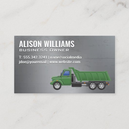 Carte De Visite Camion de travail | Construction industrielle (Devant)
