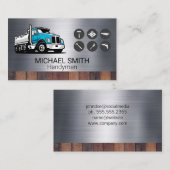 Carte De Visite Camion de travail | Outils de construction | Métal (Devant / Derrière)