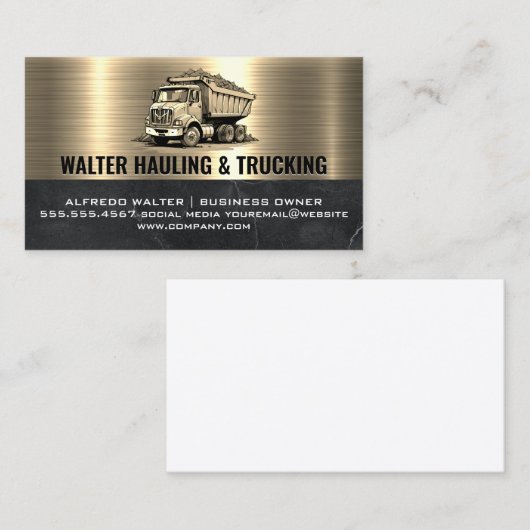 Carte De Visite Camion de vidange | Construction (Devant / Derrière)