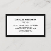 Carte De Visite Camion de vidange de construction noir et blanc (Dos)