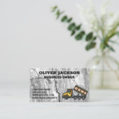 Carte De Visite Camion de vidange | Texture de roche en béton (Debout devant)