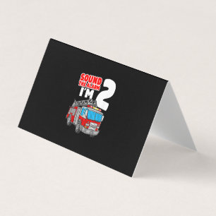Carte De Visite Camion d'incendie 2 ans pompier 2e anniversaire