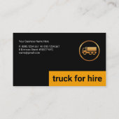 Carte De Visite Camion en or jaune simple Camion en boîte noire (Dos)